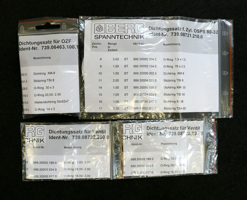 BERG SPANNTECHNIK Dichtungssatz für OSPS 80-32 Nr. 739-08943.100.0 und Zylinder