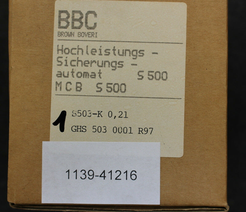 ABB BBC Hochleistungssicherungsautomat S503-K 0,21 0,14-0,21A 380/660VAC GHS
