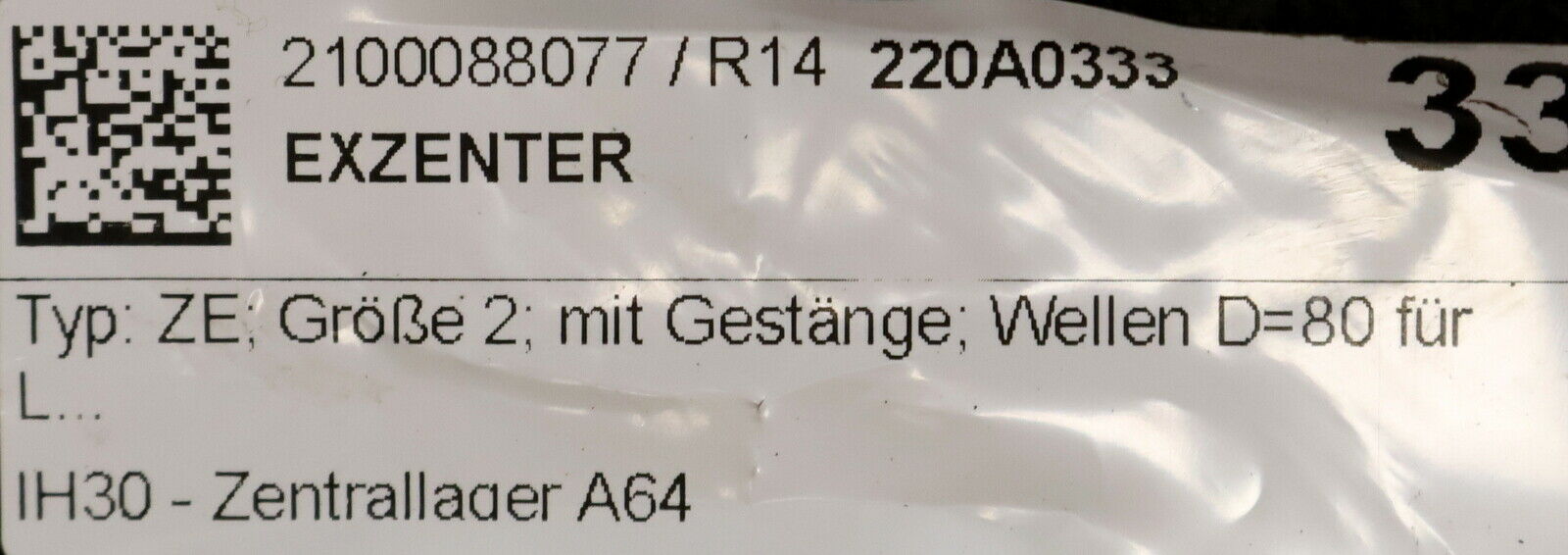 LEVIS Exzenter mit Gestänge Typ ZE Größe 2 für WellenØ 80mm für LAVIS Kran