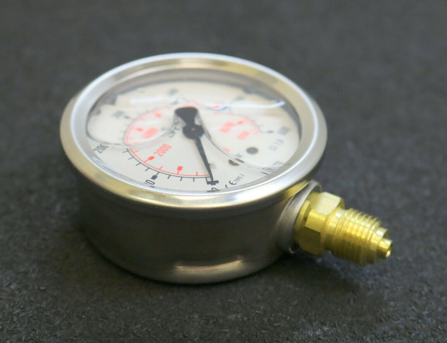 WIKA Manometer pressure gauge 0-600bar 8700psi senkrecht Anschlussgewinde G1/4“