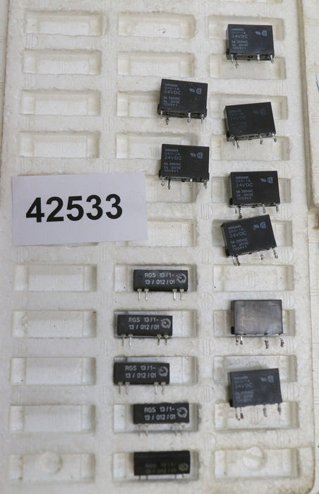 OMRON RGS Konvolut 13 Stück Relais DDR Schutzschalter 8 x OMRON G6D-1A gebraucht