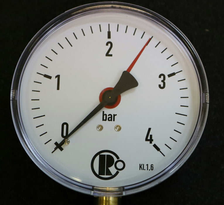 RIEGLER Manometer pressure gauge 0-4bar senkrecht Anschlussgewinde R1/2“