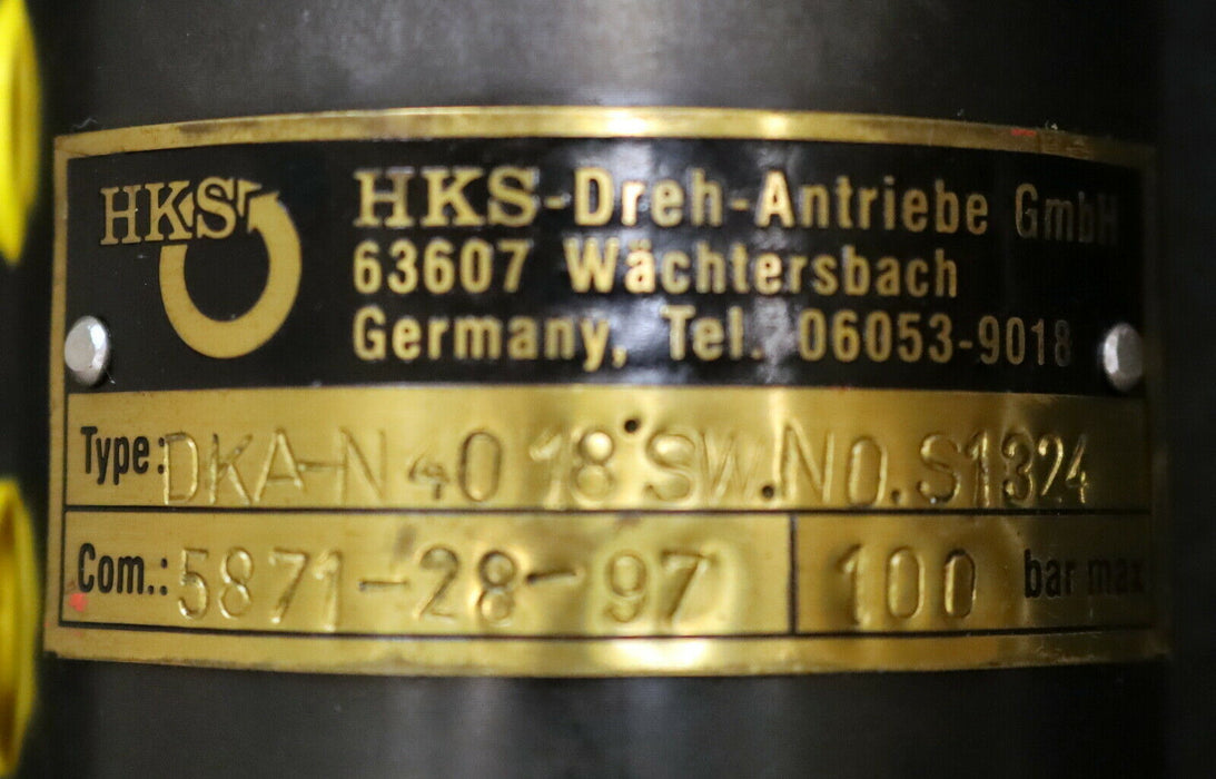 HKS Hydraulischer Drehantrieb mit verkürztem Einbauraum HKS DKA-N40 18° max.36Nm
