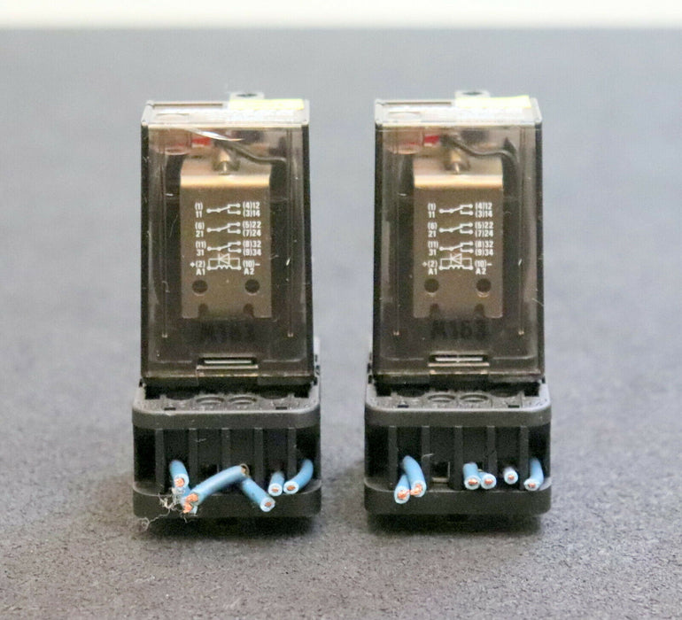 SCHRACK 2 Stück Relais MR3010C4 mit Sockel Spulenspannung 24VDC 250VAC 10A 5A