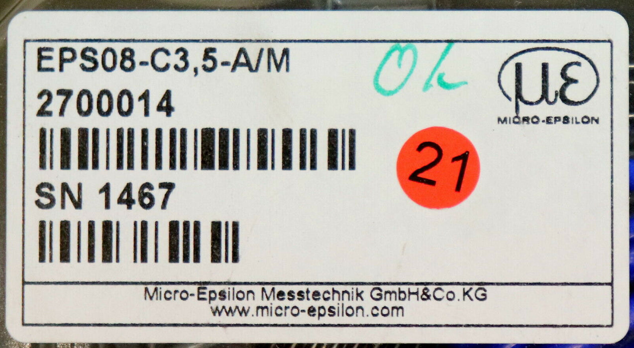 MICRO-EPSILON Sensor mit Sensorkabel Typ EPS08-C3,5-A/M Sensorlänge 180mm