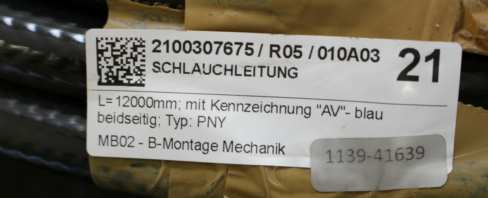 HANSA-FLEX / PARKER Schlauchleitung PNY310x12000AFL BLAU AV - DK12L - JYTU46