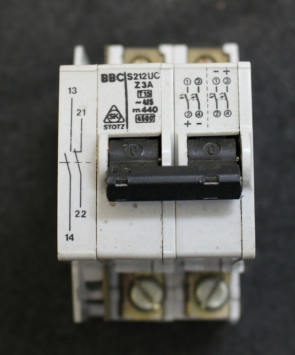 BBC Sicherungsautomat S212UC Z 3A circuit breaker 2-polig inklusive S210-HS S212