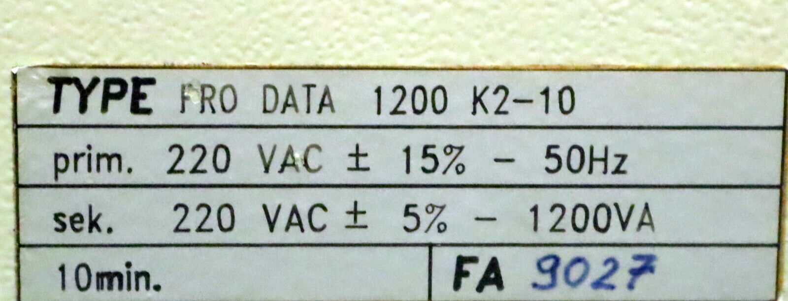 KUHNKE Unterbrechnungsfreie Stromversorgung PRO DATA 1200 K2-10 für 10min