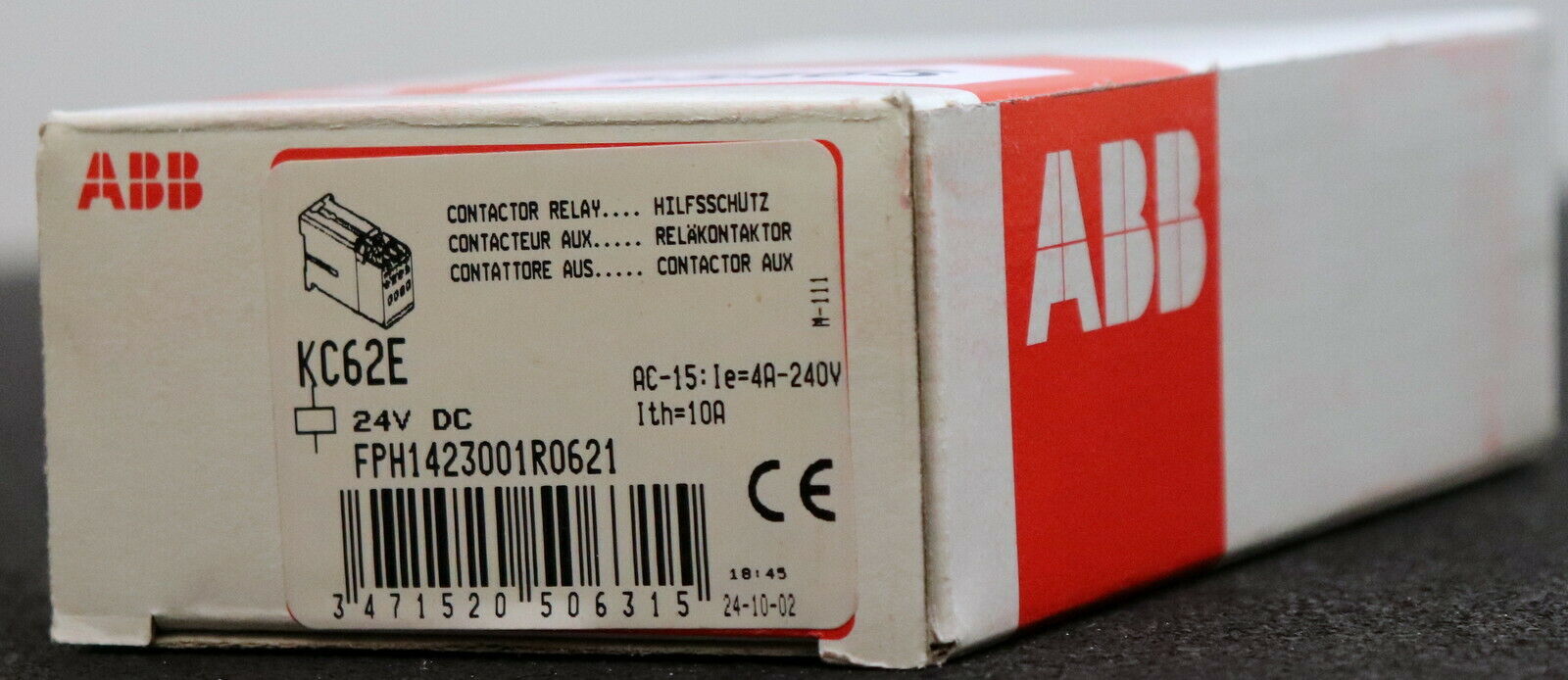 ABB Hilfsschütz KC62E Spule 60VDC Ith=10A Ie=4A-240V AC-15 FPH1423001R0621