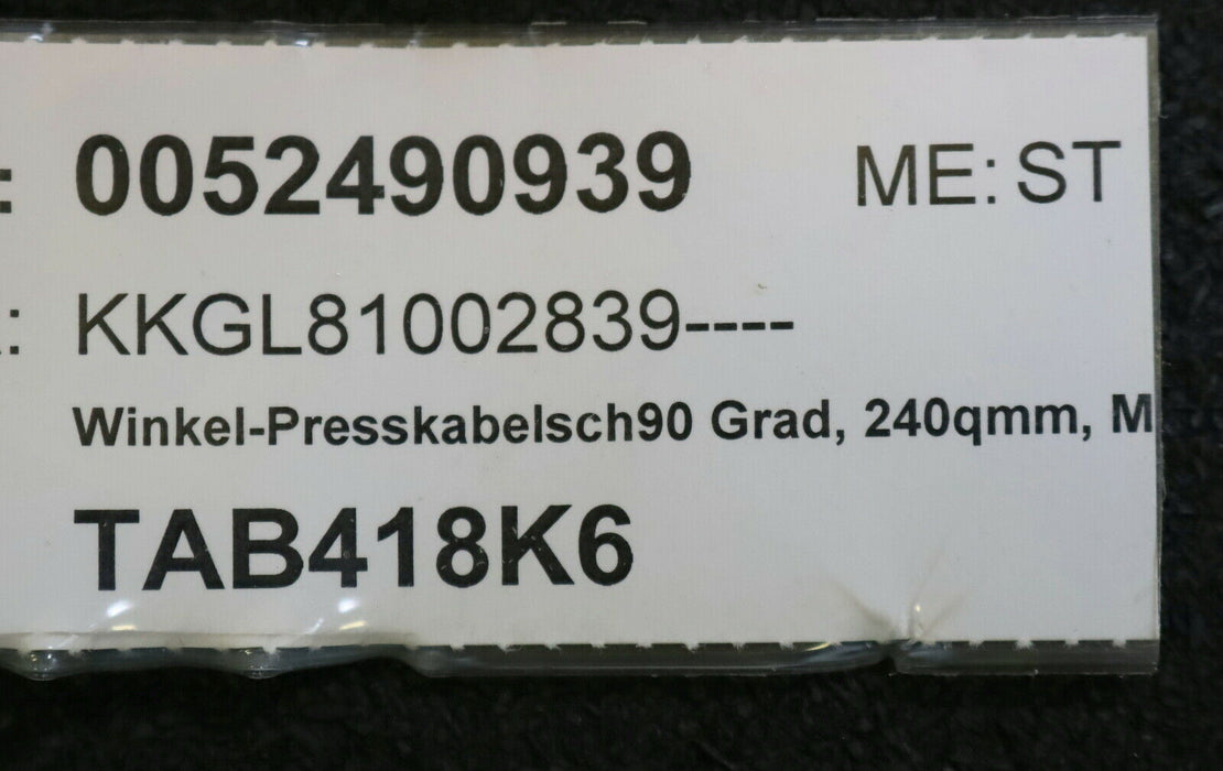 KLAUKE Rohrkabelschuh 90° KL28 16-240mm² M12 unbenutzt