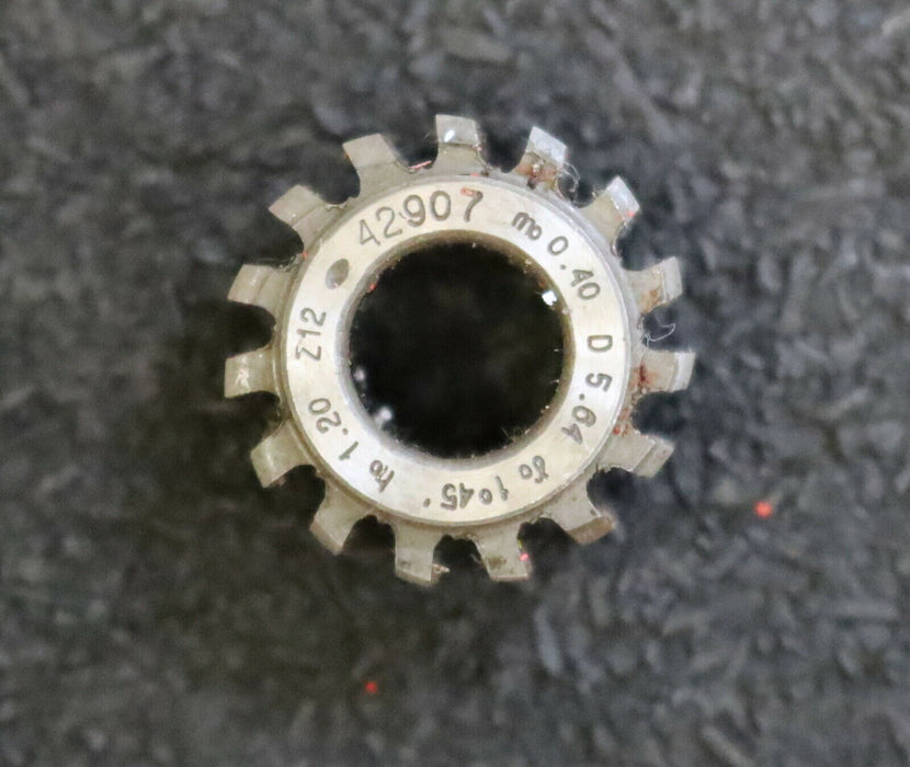 MIKRON Vollstahl-Wälzfräser No. 42907 m= 0,40 ho= 1,20 D5,64 Z12 - Ø18x10xØ8mm
