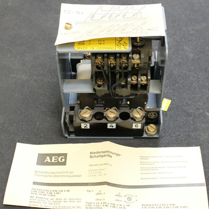 AEG Thermischer Überstromauslöser Typ bw 50 2,5-4A 16/30s E-Nr. 910-341-682 50Hz