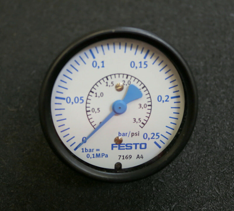 FESTO Manometer MA-63-0,25 Mat-Nr. 7169 0-0,25bar - unbenutzt