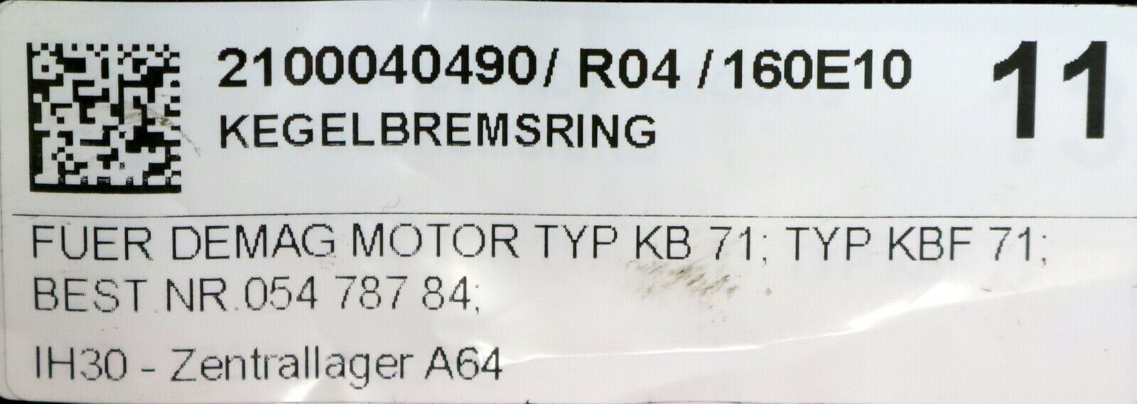 DEMAG Kegelbremsring Best.Nr. 05478784 für DEMAG Motor Typ RIW KB71 und KBF71