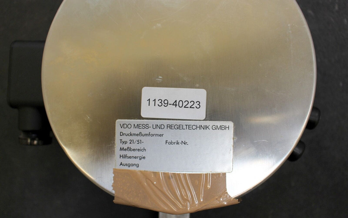 VDO Druckmessumformer Typ 21-51 - 1-3bar - Kl. 1,0 - Anschluss 1/2“ - D: 160mm