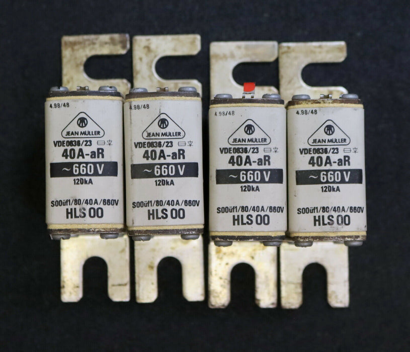 JEAN MÜLLER 4x NH-Sicherungseinsatz fuse-link S00üf1/80 40A 660VAC aR