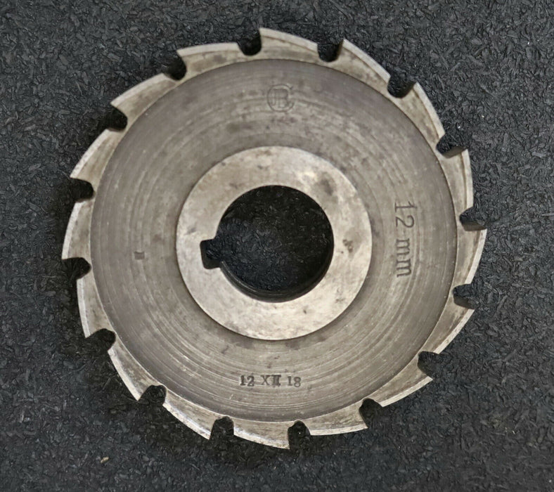 Scheibenfräser Nutbreite 12mm Abmessungen Ø80x12xØ22mm LKN HSS 16 Spannuten