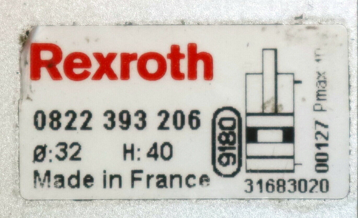 REXROTH Pneumatikzylinder Typ 0822 393 206 Kolben-Ø 32mm Hub 40mm - gebraucht