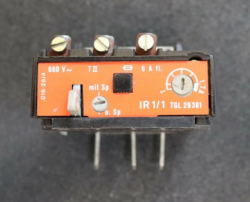 ESGO Thermisches Überstromrelais IR 1/1 1-1,7A 660VAC - gebraucht