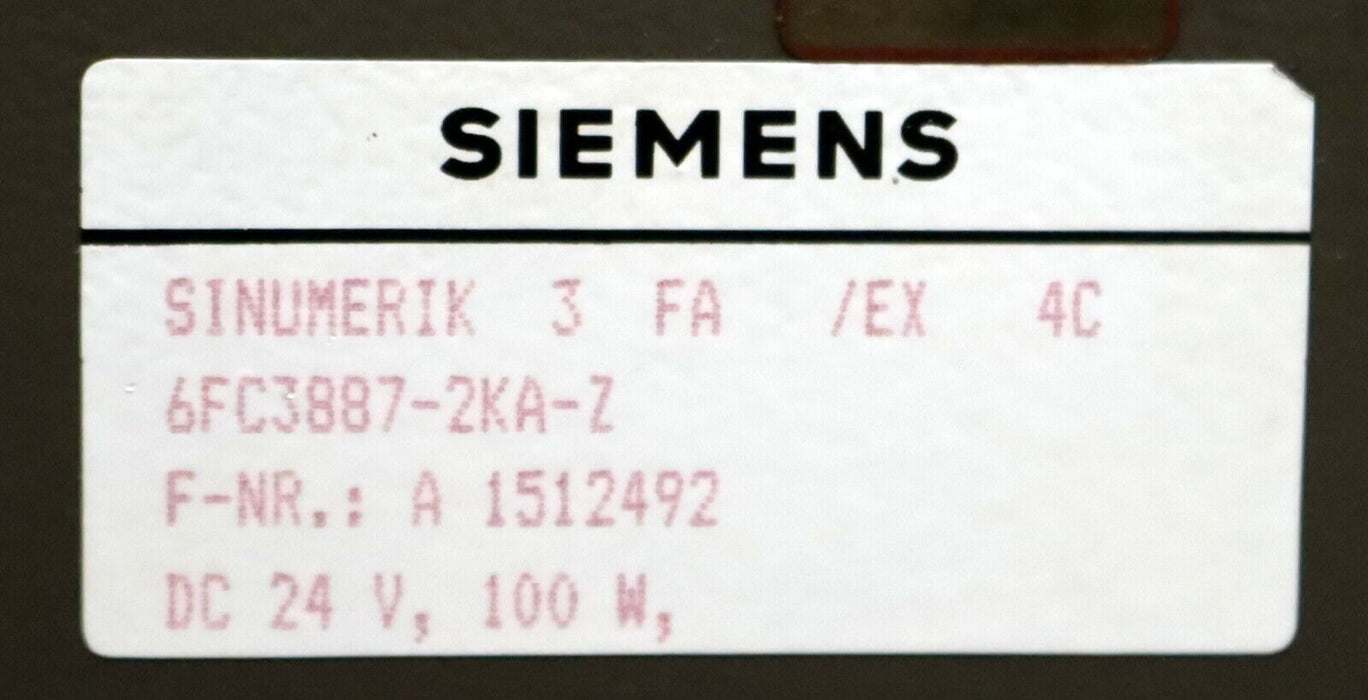 SIEMENS SINUMERIK 3FA /Ex 4C 6FC3881-2KA-Z T1512492 BGR-Träger 2-Zeiler