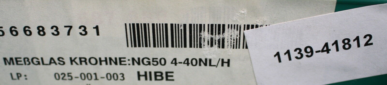 KROHNE Ersatz Messglas NG50 4-40Nl/h Luft mit Schwebekörper und Fänger