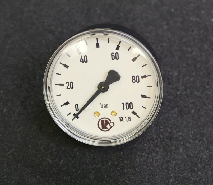 WIKA RIEGLER Manometer 30849993 100bar G 1/4" B Ø 63mm KL: 1,6 unbenutzt in OVP