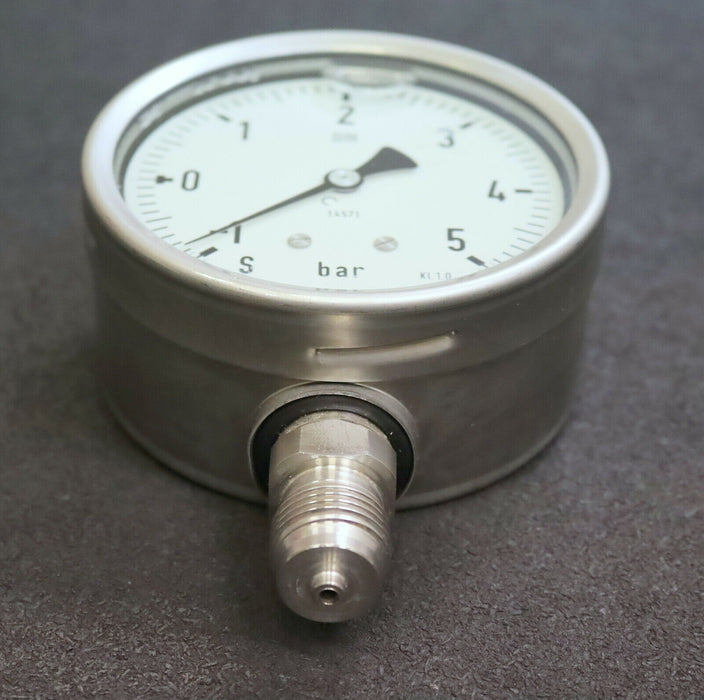 VDO Manometer -1…5bar Durchmesser 100mm Anschluss G 1/2" Glycerinfüllung Kl. 1,0