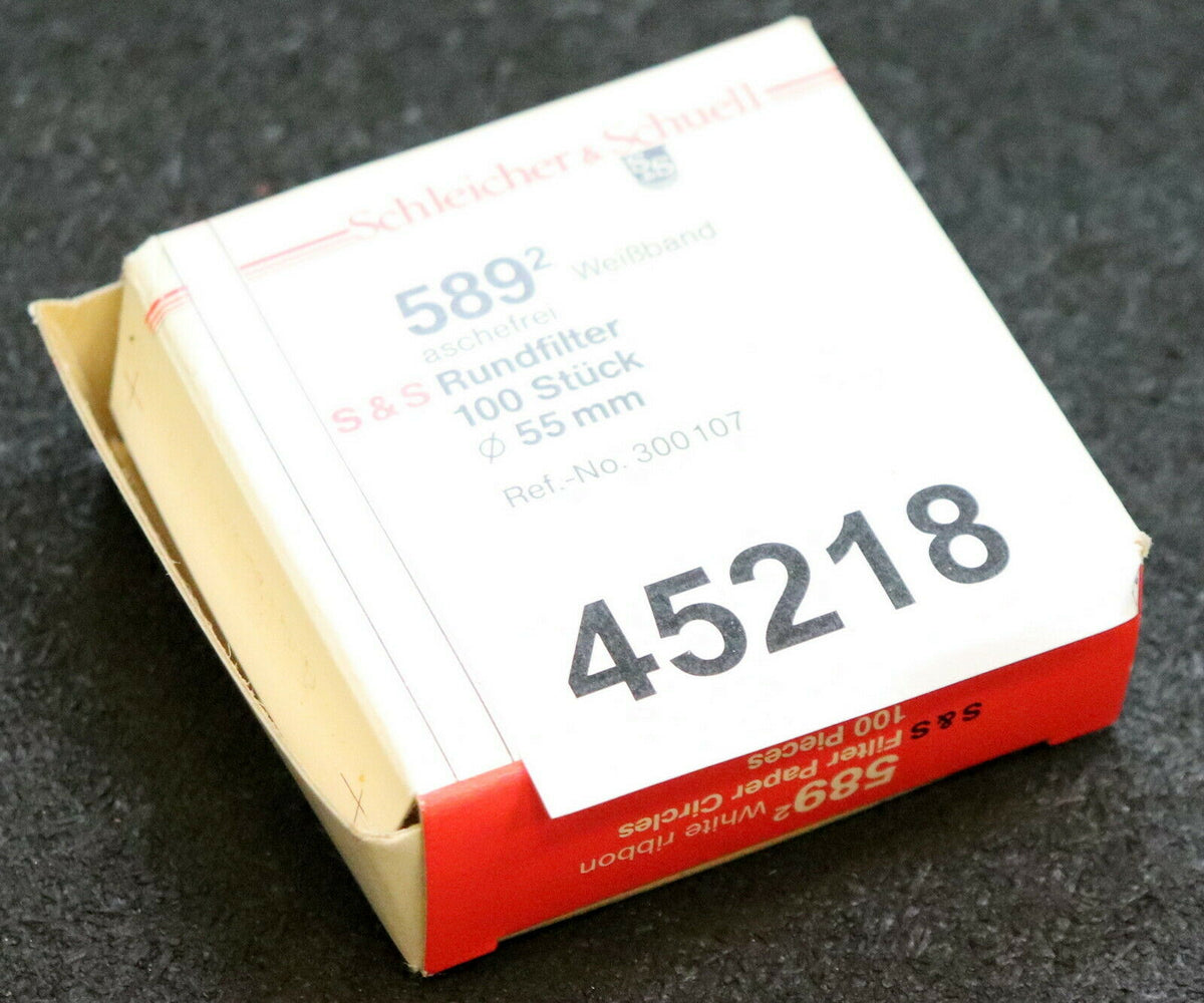 SCHLEICHER & SCHUELL 100Stk Rundfilter 589/2 Weißband aschefrei Ø 55m