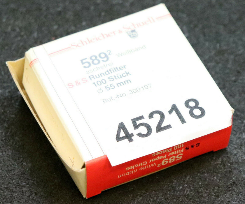 SCHLEICHER & SCHUELL 100Stk Rundfilter 589/2 Weißband aschefrei Ø 55m Nr. 300107
