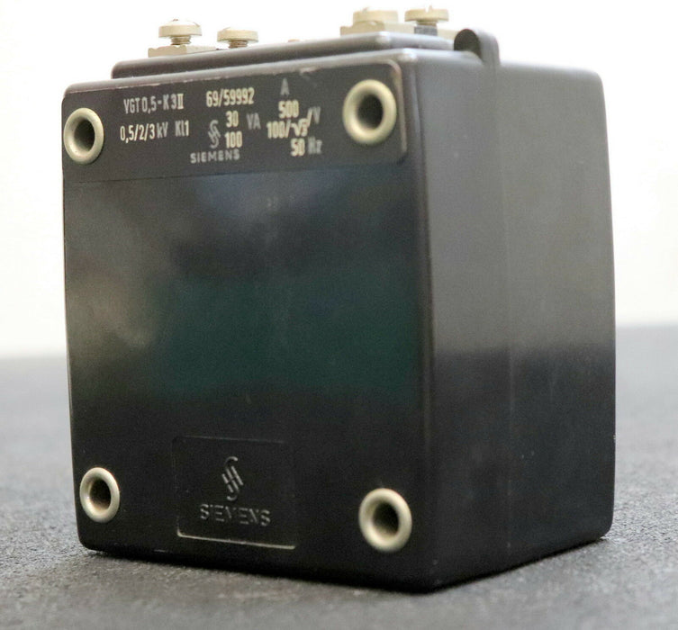 SIEMENS Kleinstromwandler VGT 0,5-K3II 0,5 / 2 / 3kV Kl.1 30VA 500V 100VA
