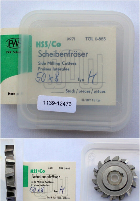 Scheibenfräser DIN 885 Art.-Nr. 14131020 Form A Typ H Ø50js16x8k11xØ16/H7