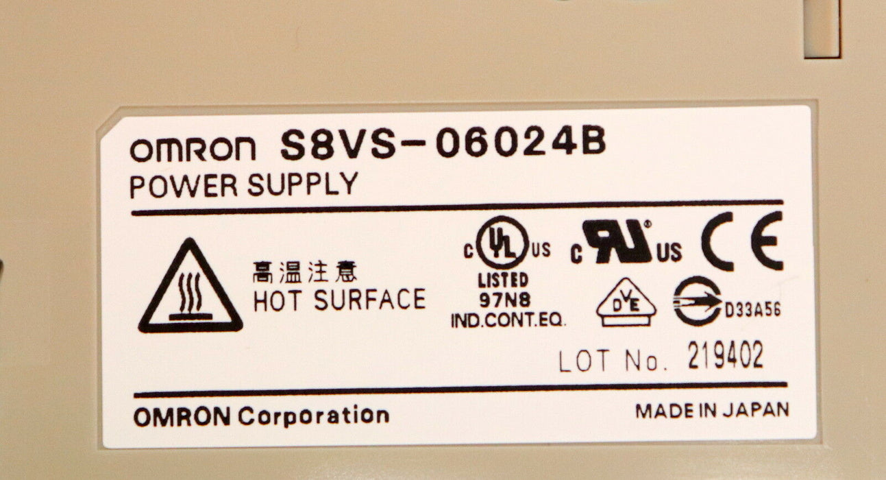 OMRON Power Supply Netzgerät S8VS-06025A Input 100-240VAC Output 24VDC 2,5A