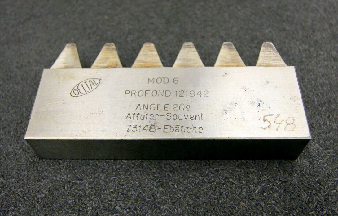 DELTAL Hobelkamm rack cutter m= 6 Angle 20° 110x20mm