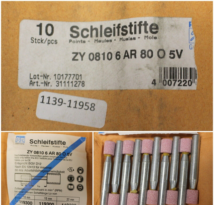 PFERD Poliflex Feinschleifstift PF ZY 0810/6 AR 80 O 5V-Art.Nr. 31111278-10 Stk.