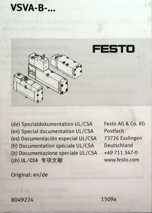 FESTO Einzel-Anschlussplatte VDMA 24345-A-4 NAS-3/4-4A-ISO Mat.Nr. 152813