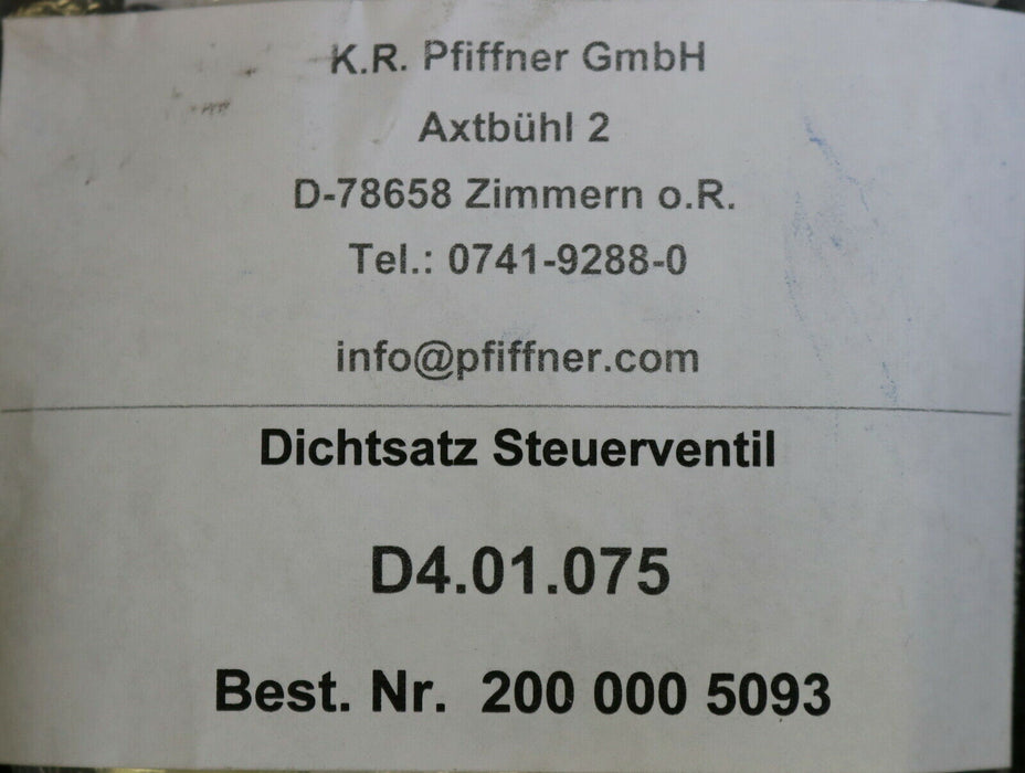 PFIFFNER Dichtsatz Steuerventil D4.01.075 Best.Nr. 2000005093 unbenutzt in OVP