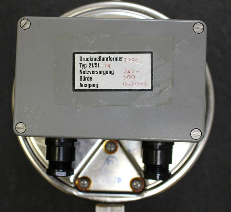 NATHE Druckmessumformer -1,0…0,6bar - Messumformer 1296 - Typ 21/51-74