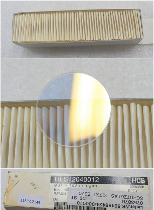 HLS Schutzglas Typ HLS12040012, Ø 27x1 - B270 - 48 St. - NEU -