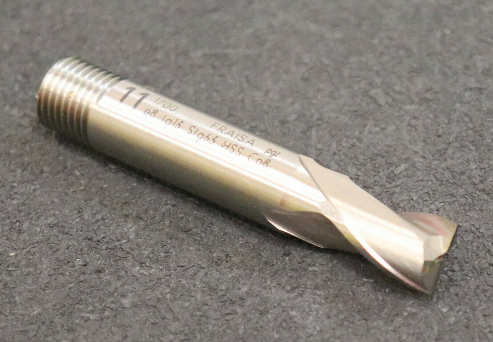 FRAISA Schaftfräser mit Gewinde e8 lg13 Stg63 Ø 11mm 2-Schneider HSS-Co8