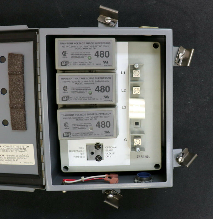 EFI Transient voltage suppresion system MA5 MBP480EFI-D3 480VAC 50/60Hz UL 1449