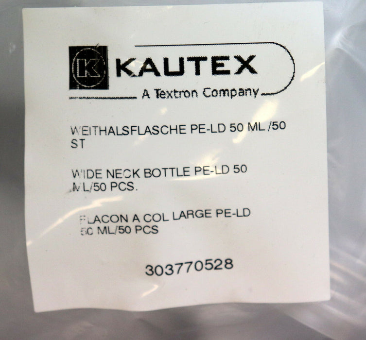 KAUTEX 50 Stück Weithalsflasche+Verschluss 50ml PE-LD 50 ML/ 50 ST303770528 rund