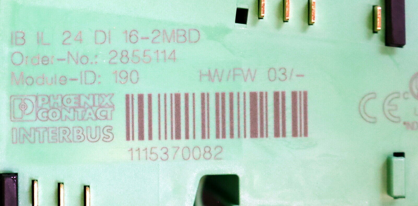PHOENIX CONTACT Digitaleingangs-Klemme IB IL 24 DI16-2MBD ID 2855114 unbenutzt