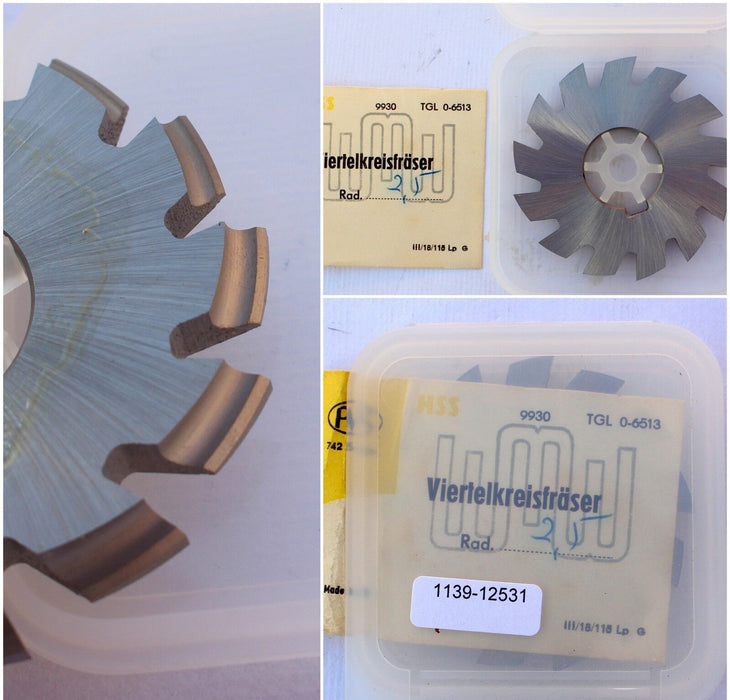 Viertelrund-Profilfräser - konkav Art.-Nr. 186400R 2,50 H11 Ø63js16x5xØ22H7