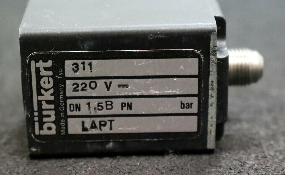 BÜRKERT Magnetventil LAPT 0311-4004-309-B2 220VDC DN 1,5B Magnetspule