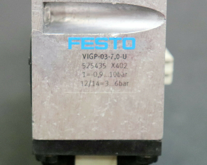 FESTO Druck-Einspeiseplatte VIGP-03-7,0-U Art.Nr. 525435 X402 I: 0,9-10bar 12/14