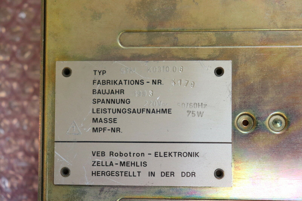 ROBOTRON STM 5V/10A/10 K0310.06 Spannung 220VAC 50/60Hz Leistungsaufnahme 75W