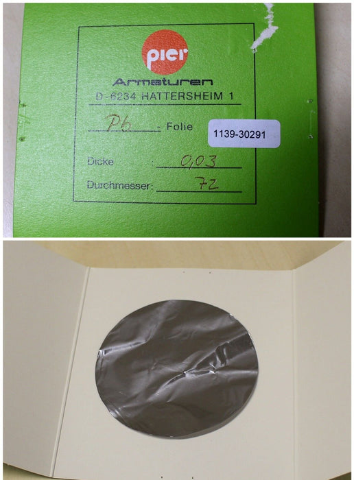 PIER Armaturen Pb-Folie D= 72 mm x 0,03 mm Dicke aus Blei Pb 1 Stk
