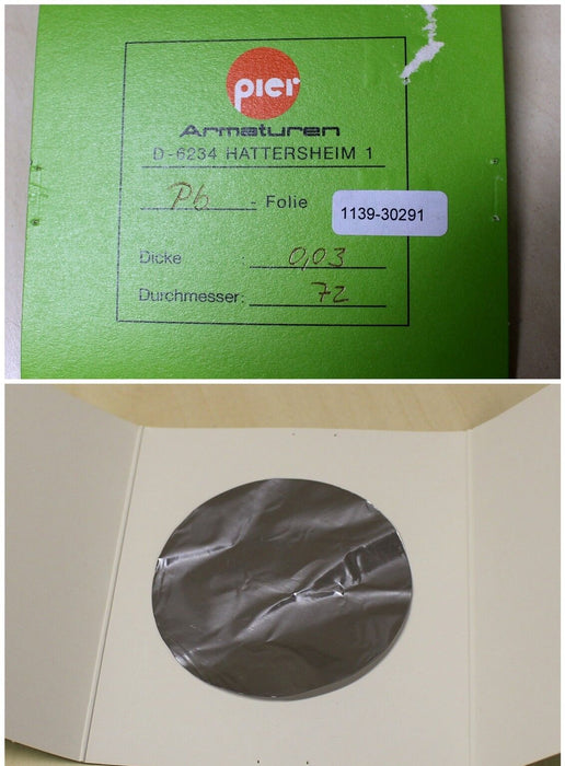 PIER Armaturen Pb-Folie D= 72 mm x 0,03 mm Dicke aus Blei Pb 1 Stk