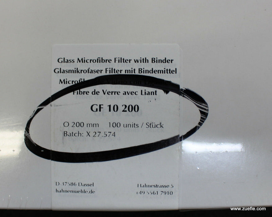 ALBET HAHNEMÜHLE 100 Stück Glasmikrofaser Filter mit Bindemittel