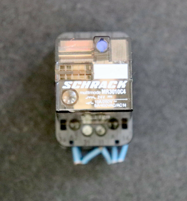 SCHRACK 2 Stück Relais MR3010C4 mit Sockel Spulenspannung 24VDC 250VAC 10A 5A